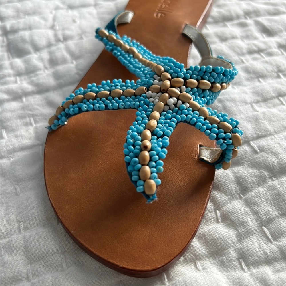 Cocobelle starfish beaded sandals size 7.